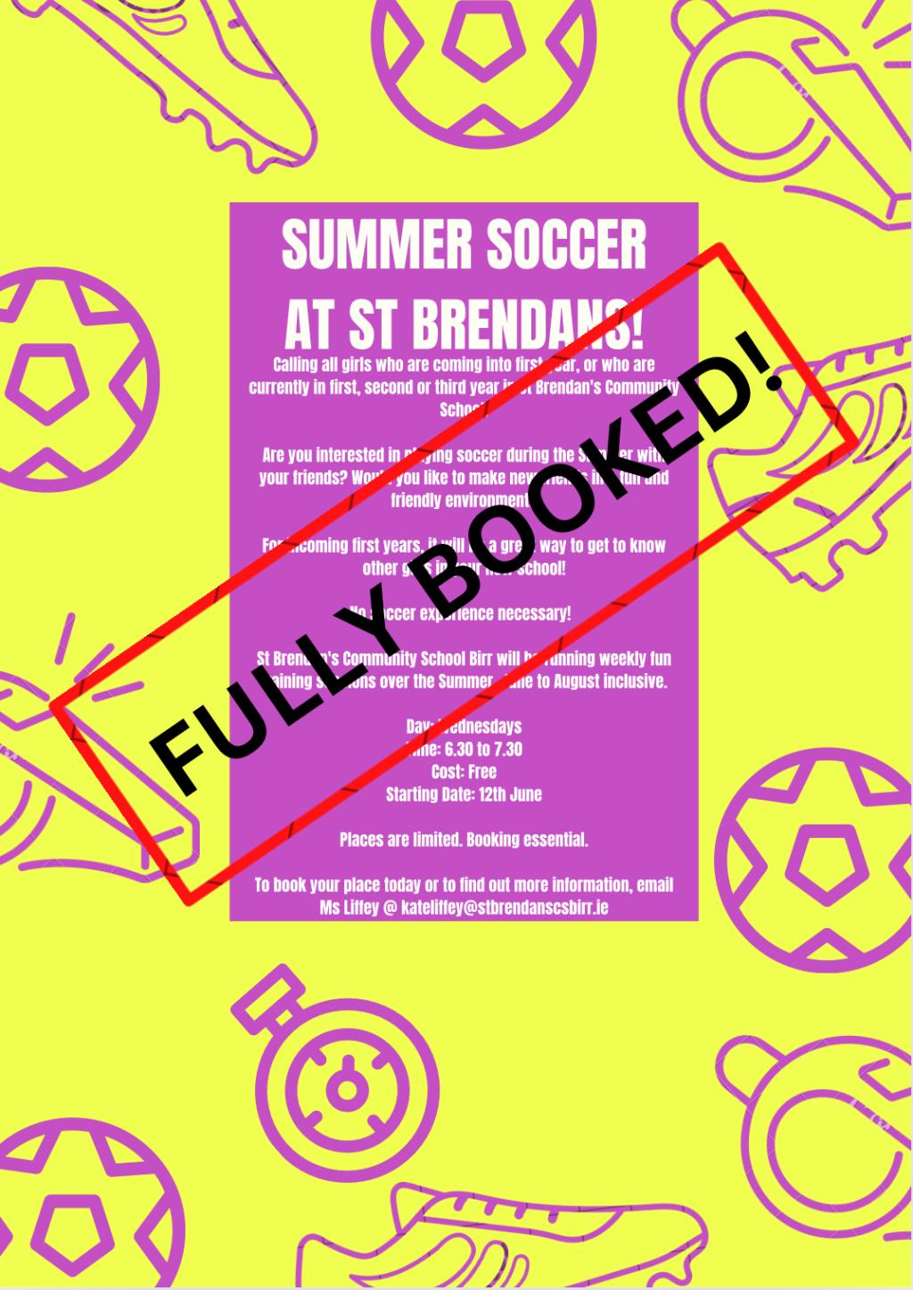 Summer Soccer for Girls Booked Out